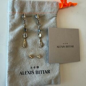 Alexis Bittar Geometric Crystal Drop Earrings